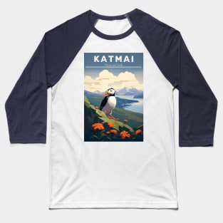 Katmai National Park Travel Poster Baseball T-Shirt